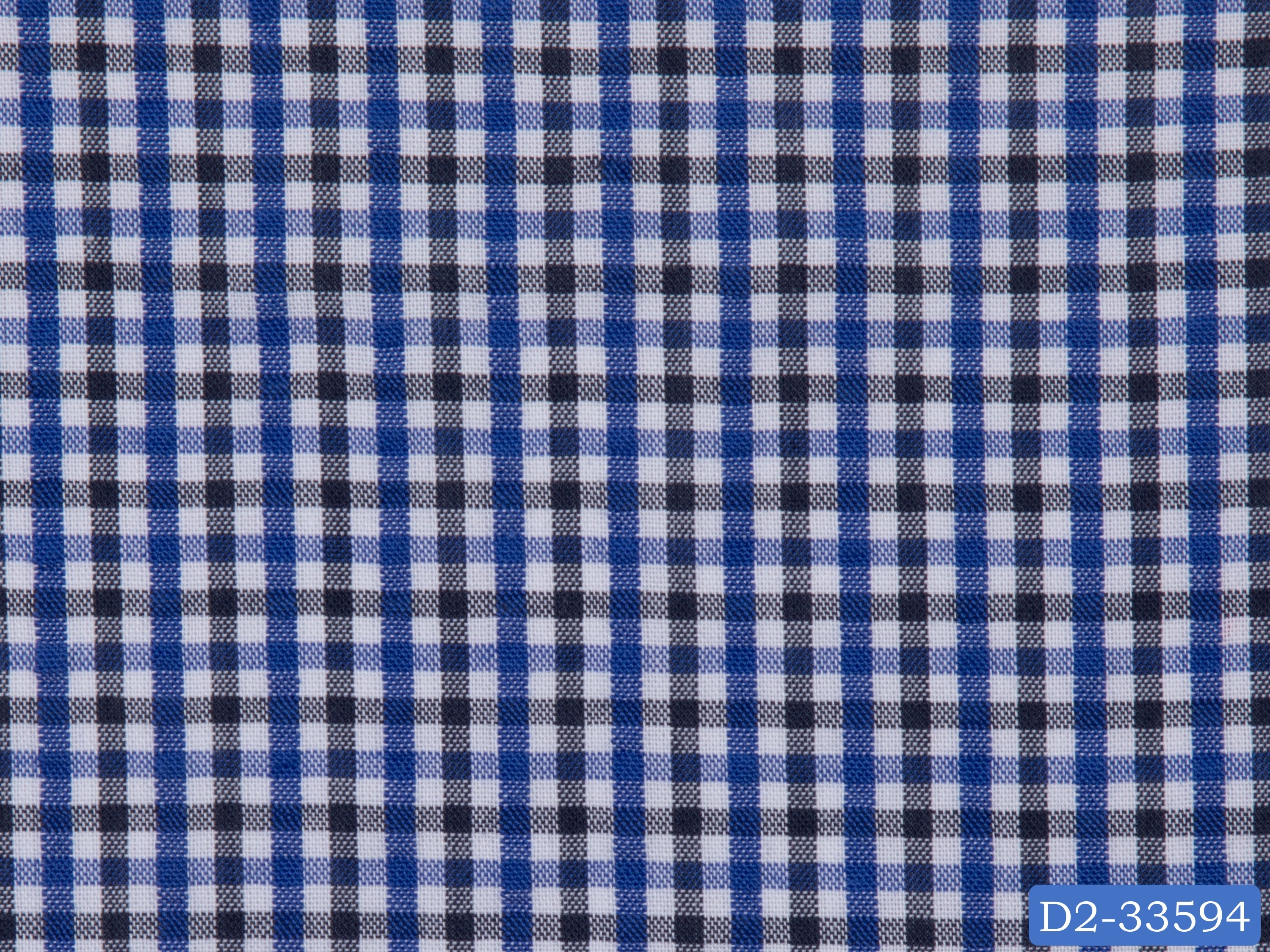 SEERSUCKER-20/D2-33594 White with Blue and Dark Blue Check Shirting Fabric