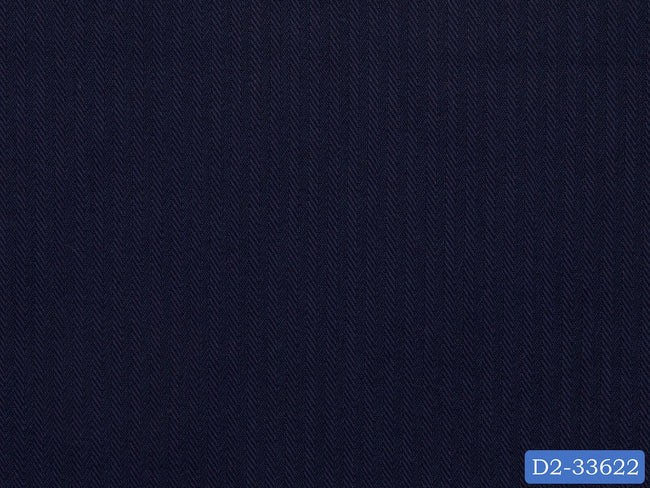 D2-33622 Navy Blue Fishbone Shirting Fabric