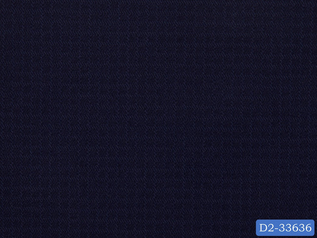 D2-33636 Navy Blue Small Check Shirting Fabric