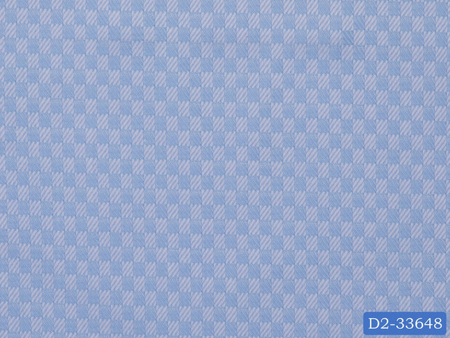 D2-33648 Light Blue Chessboard Shirting Fabric