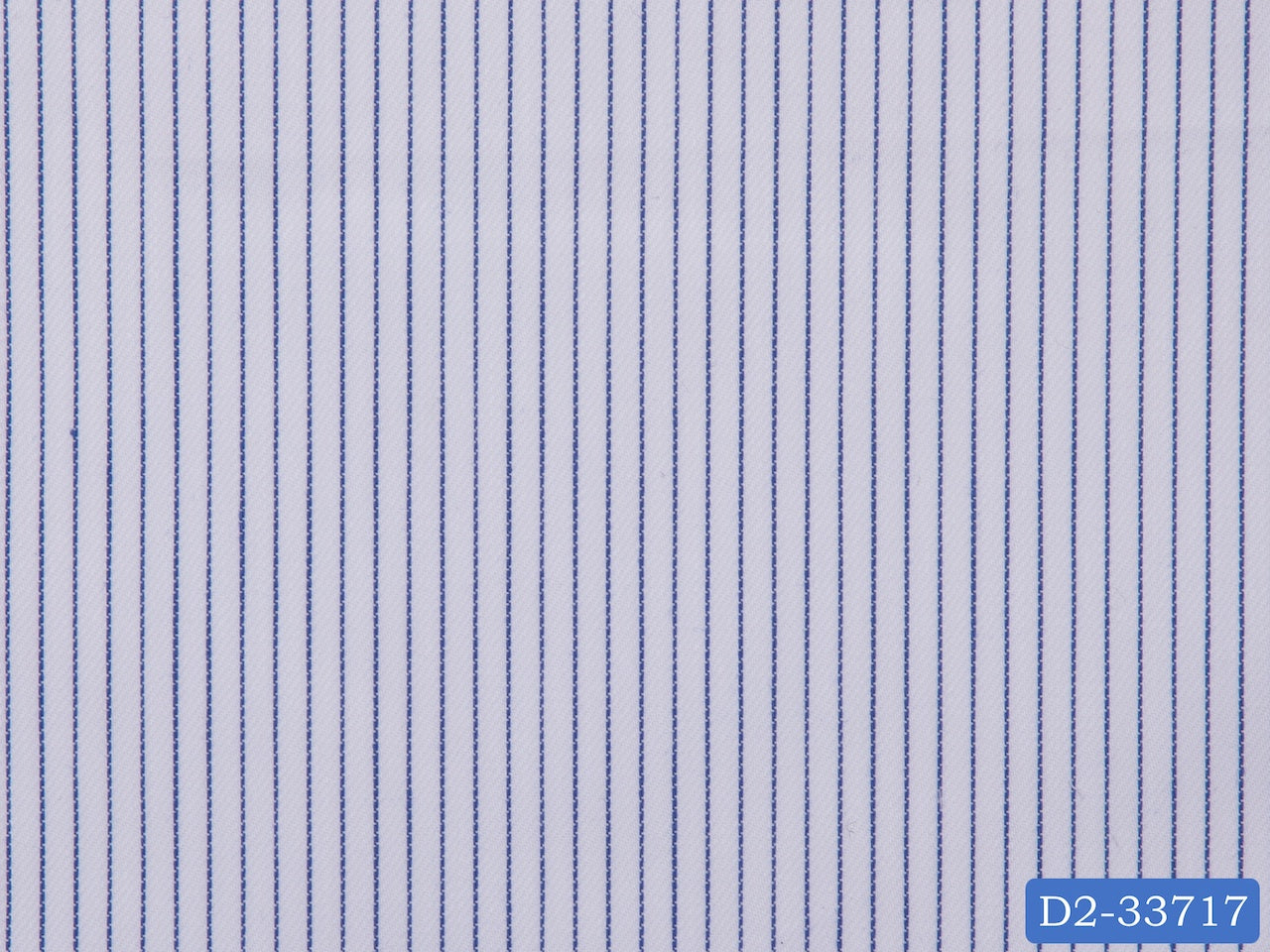 D2-33717 White With Royal Blue Stripe Shirting Fabric