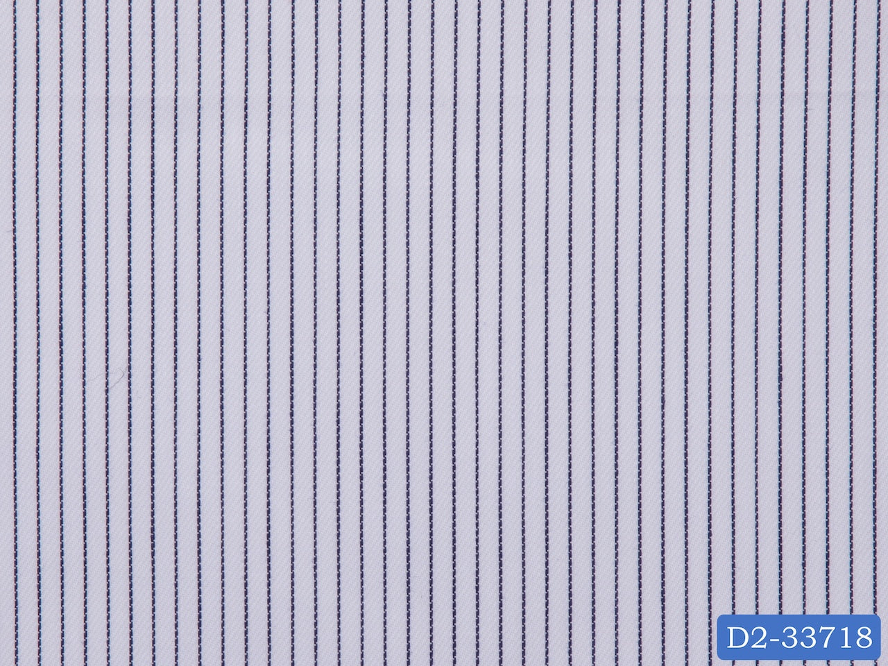 D2-33718 White With Dark Blue Stripe Shirting Fabric