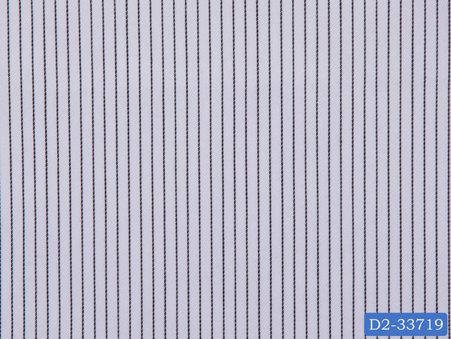 D2-33719 White With Black Stripe Shirting Fabric