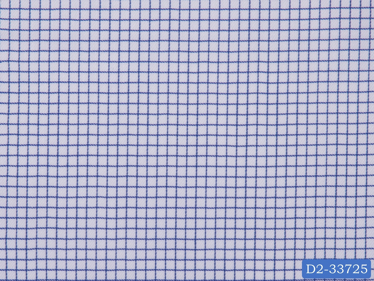 D2-33725 White With Small Royal Blue Check Shirting Fabric