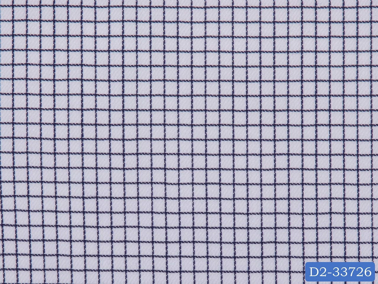 D2-33726 White With Small Dark Blue Check Shirting Fabric