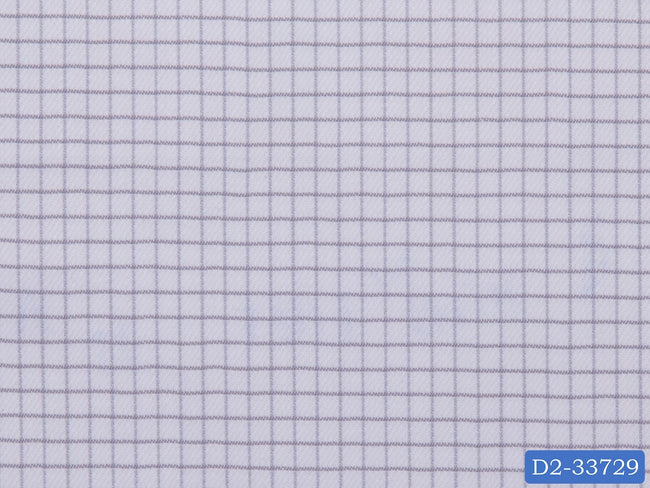 D2-33729 White With Small Grey Check Shirting Fabric