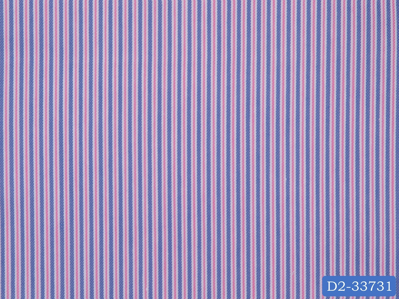 D2-33731 Pink, Blue And White Stripe Shirting Fabric