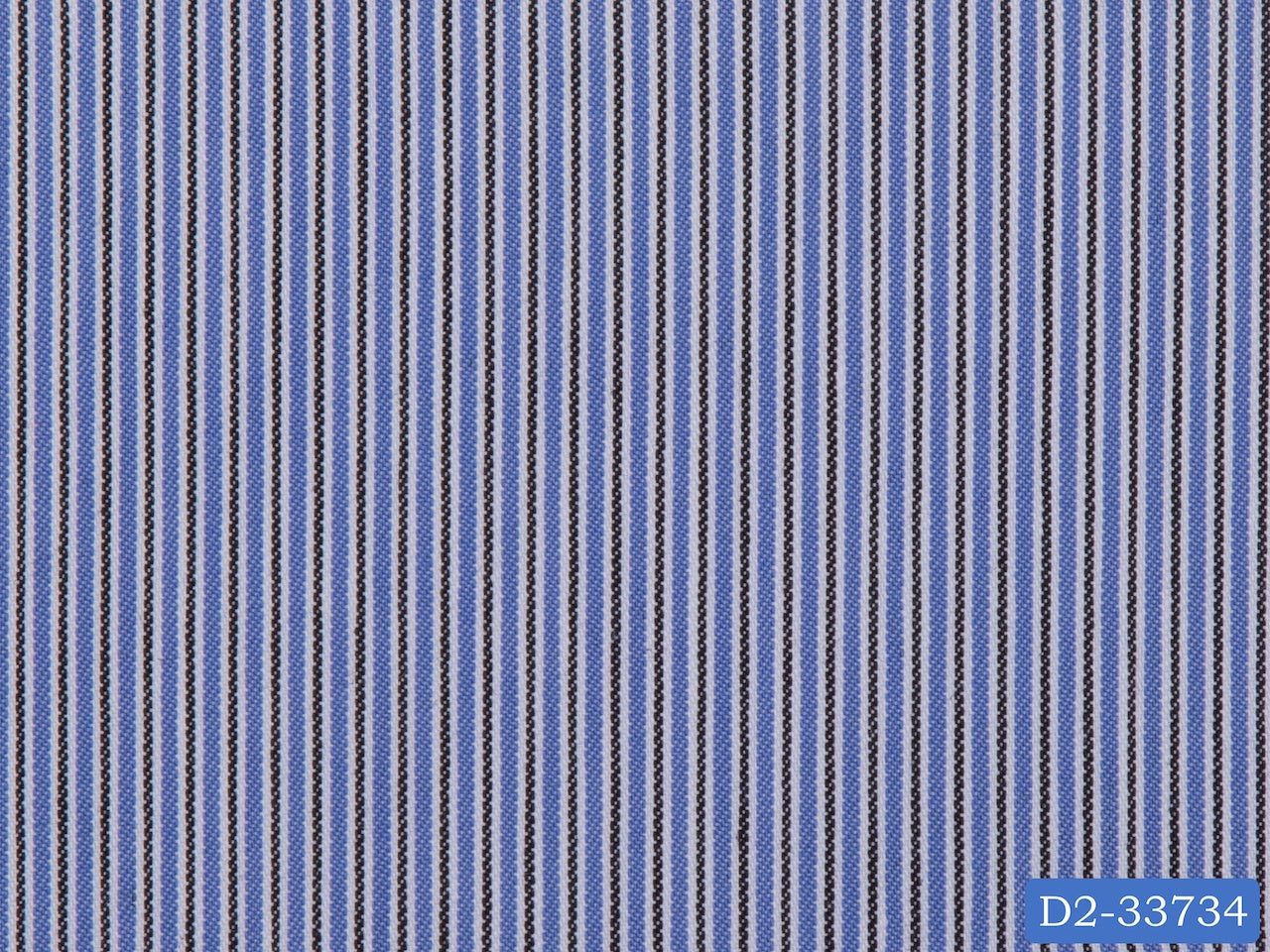 D2-33734 Black, Blue And White Stripe Shirting Fabric