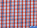 D2-33747 Orange And Blue Check Shirting Fabric