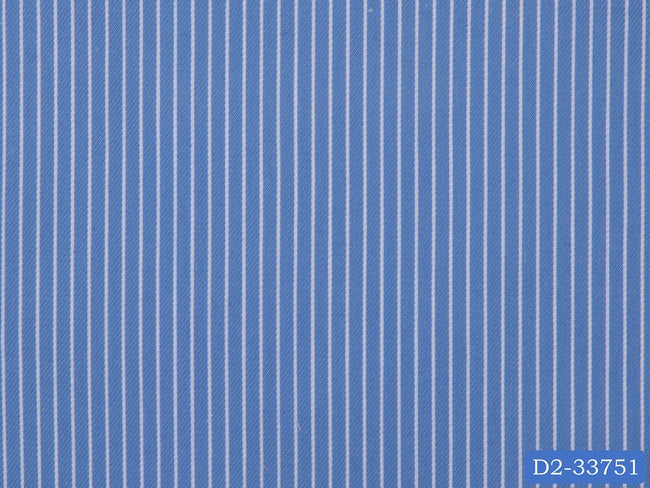 D2-33751 Blue With White Stripe Shirting Fabric