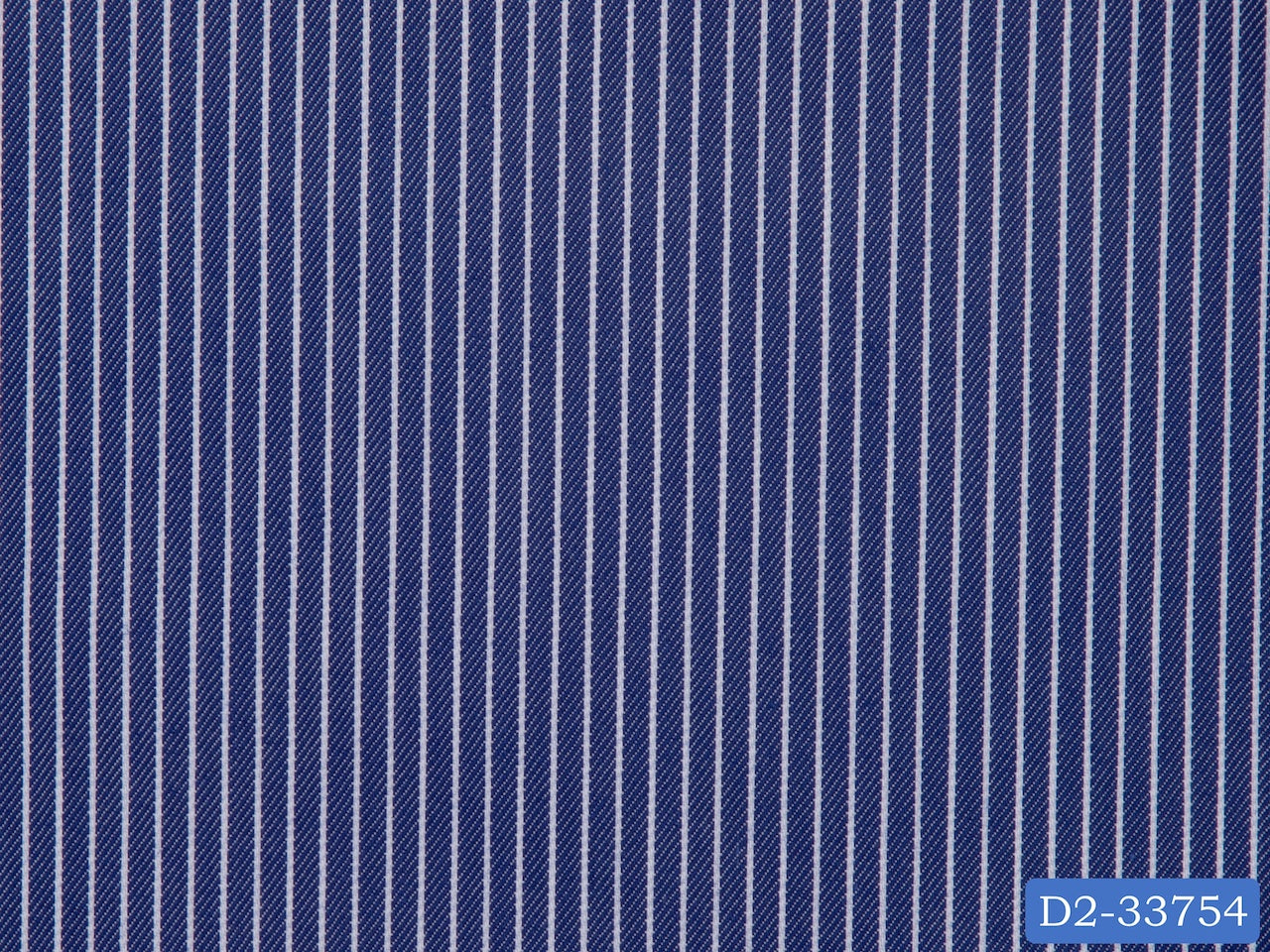 D2-33754 Navy Blue With White Stripe Shirting Fabric