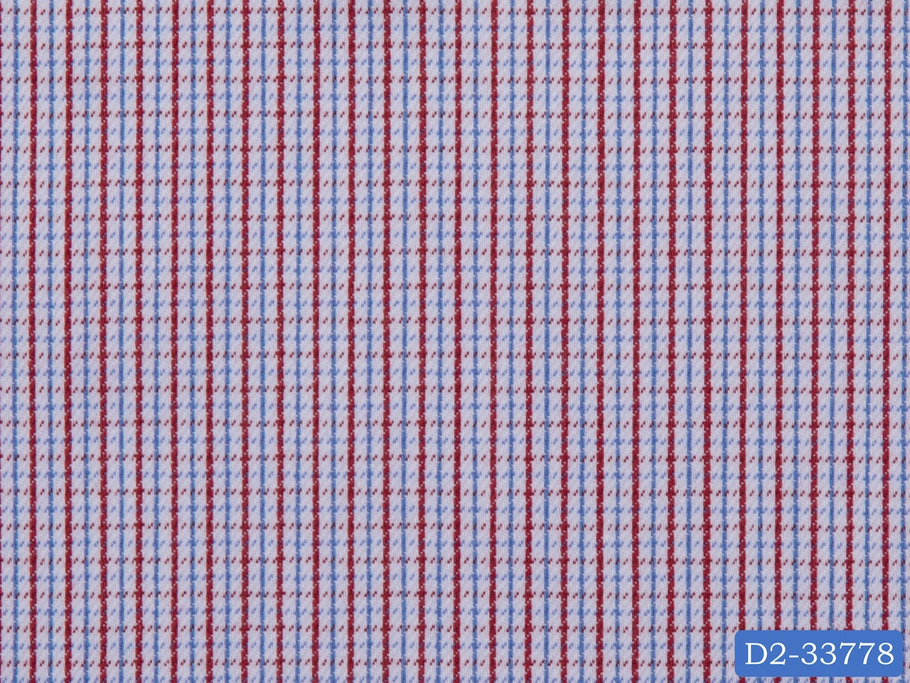 D2-33778 White With Red And Blue Small Check Shirting Fabric