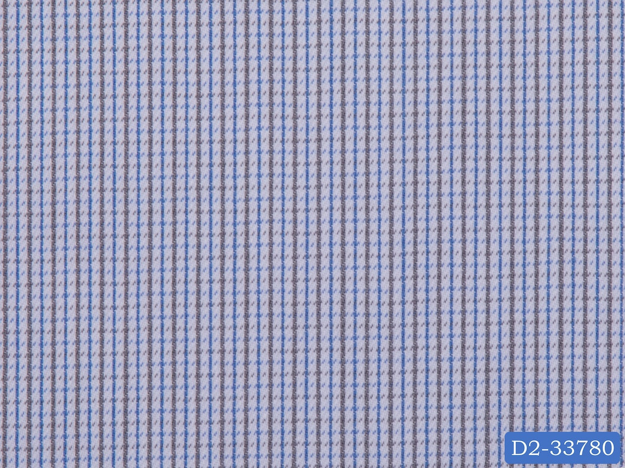 D2-33780 White With Grey And Blue Small Check Shirting Fabric