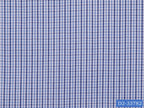 D2-33782 White With Dark Blue And Blue Small Check Shirting Fabric