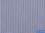 D2-33784 White With Black And Blue Small Check Shirting Fabric