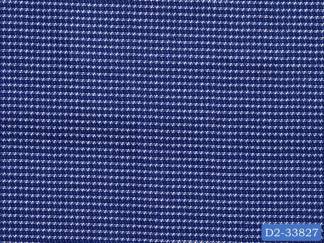 D2-33827 Royal Blue With White Design Shirting Fabric