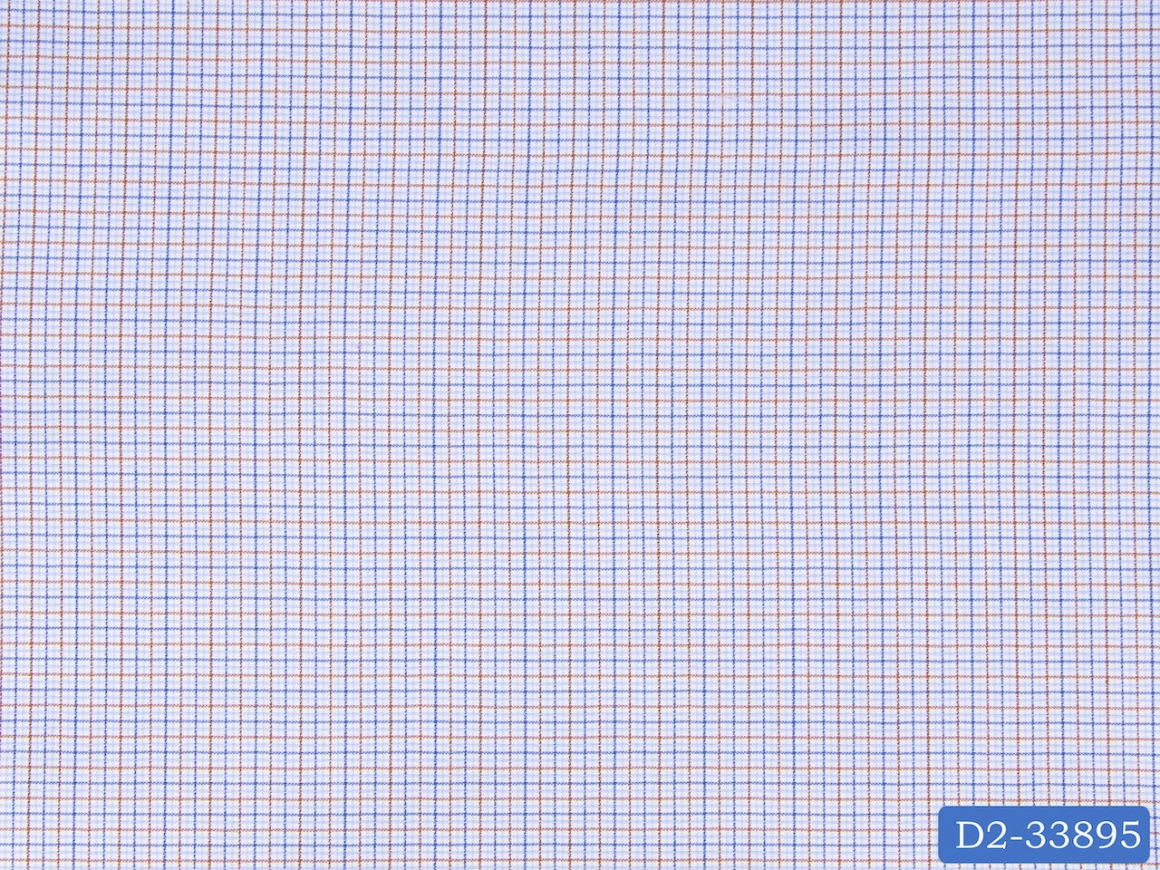 D2-33895 White With Blue And Brown Check Shirting Fabric