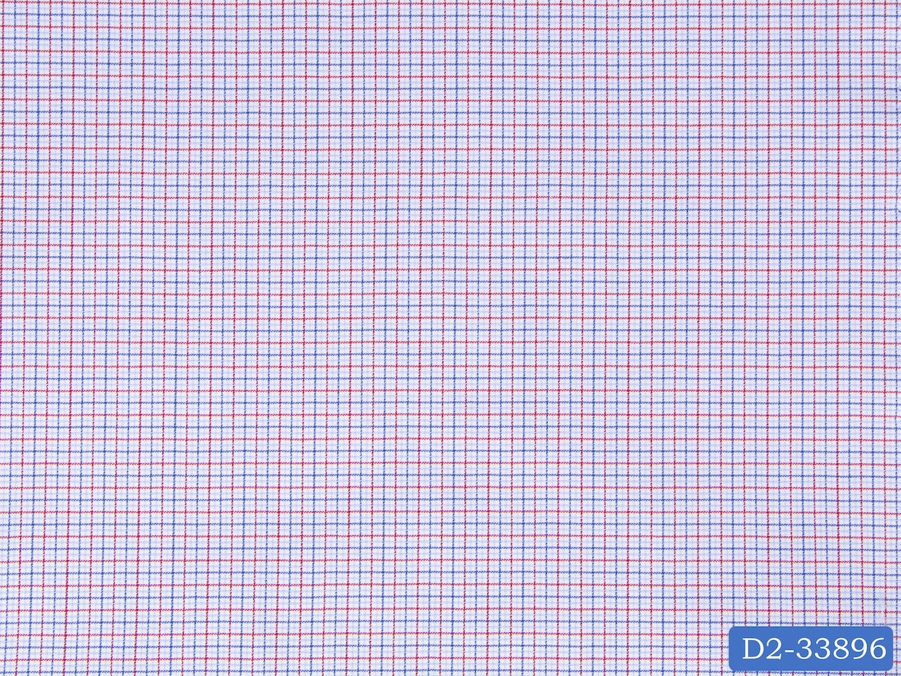 D2-33896 White With Blue And Red Check Shirting Fabric