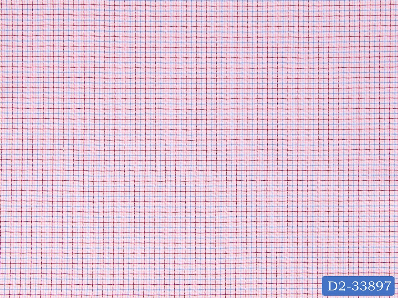 D2-33897 White With Pink, Red And Blue Check Shirting Fabric