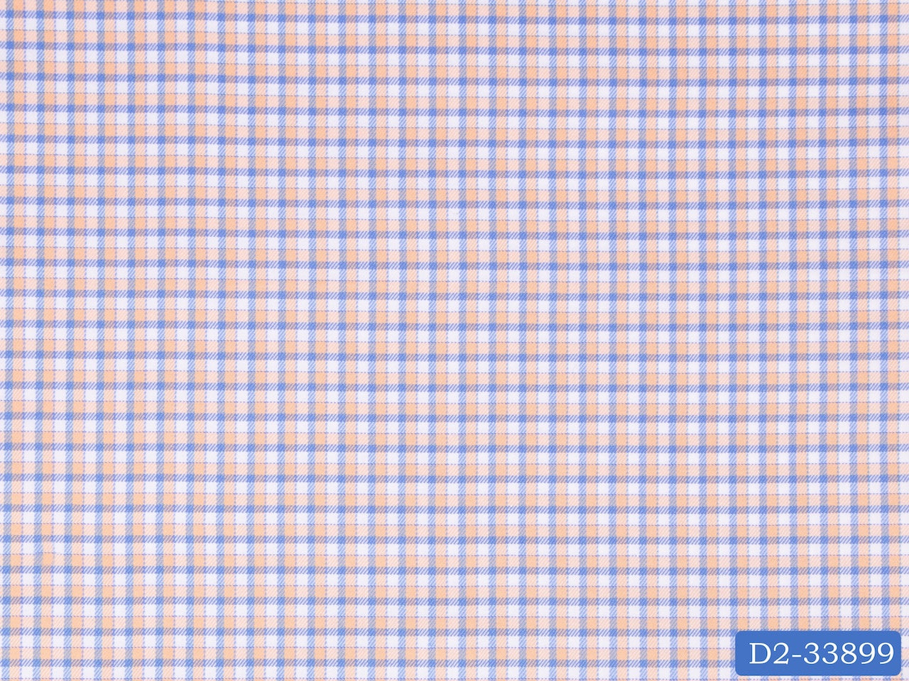 D2-33899 Blue, Orange And White Check Shirting Fabric