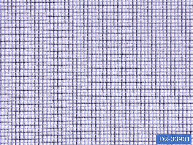 D2-33901 White And Dark Blue Check Shirting Fabric