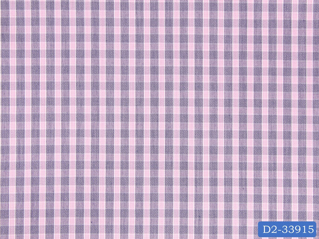 D2-33915 Dark Blue And Pink Check Shirting Fabric