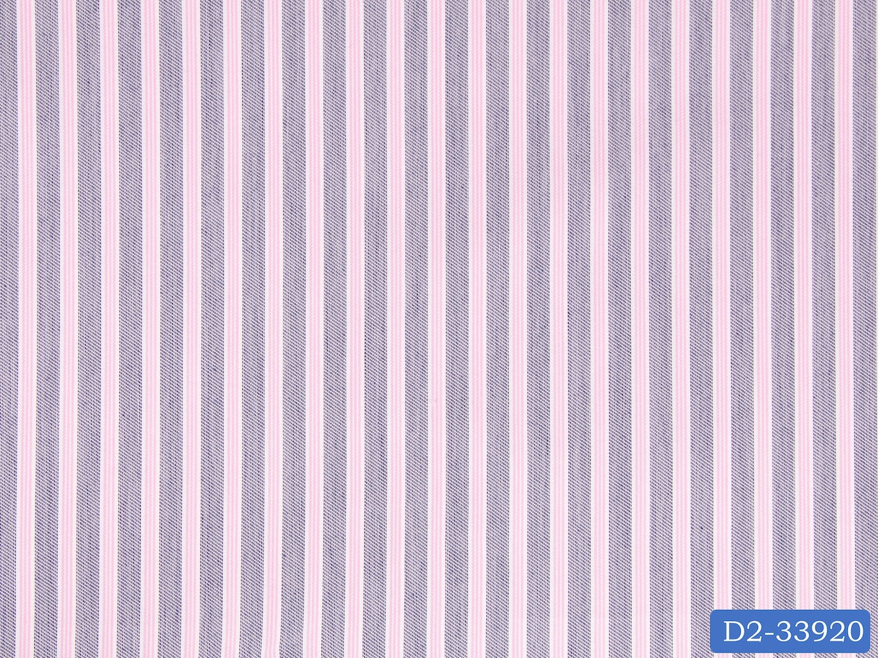 D2-33920 Dark Blue With Pink Stripe Shirting Fabric