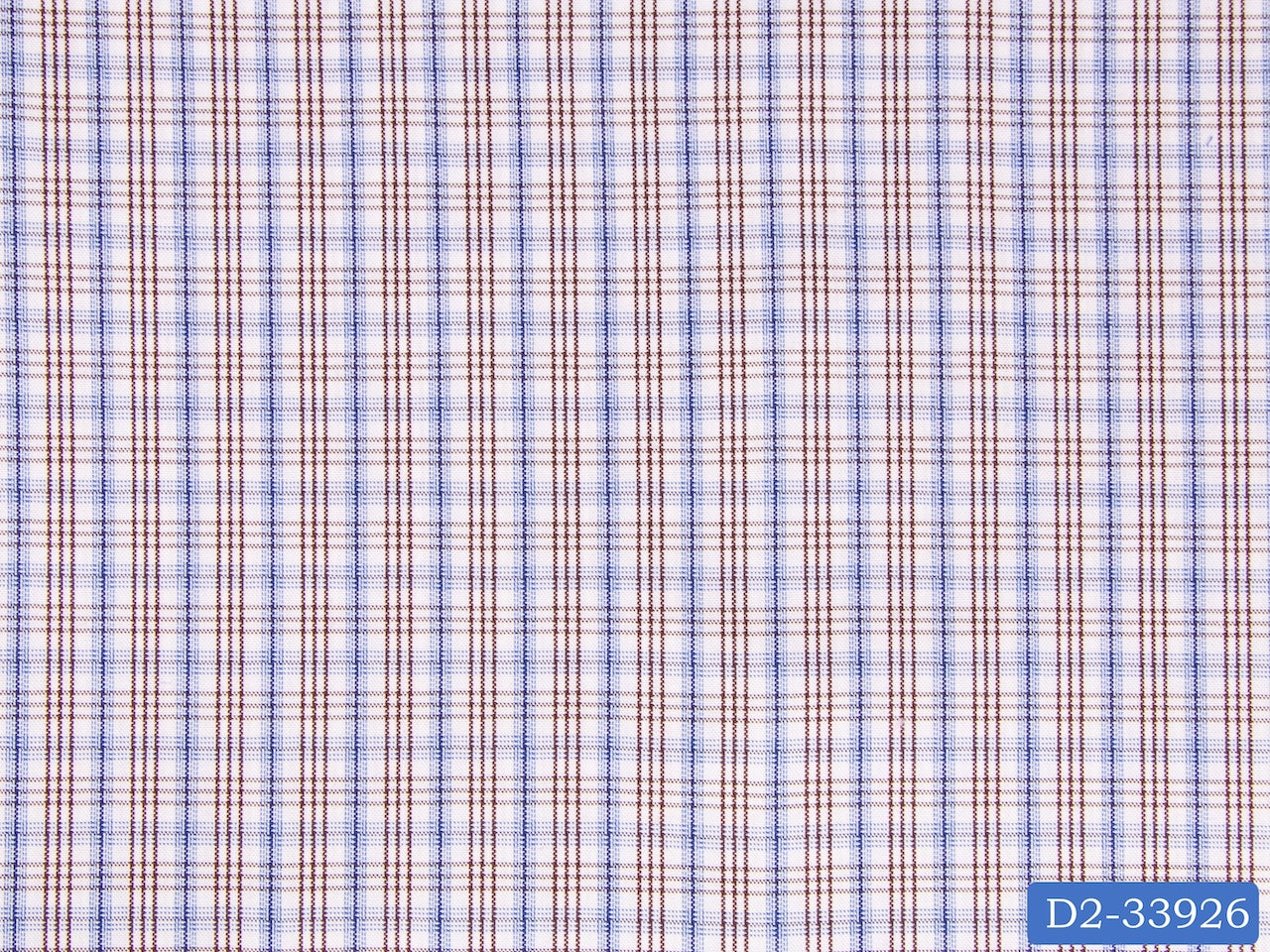 D2-33926 White, Brown And Blue Check Shirting Fabric