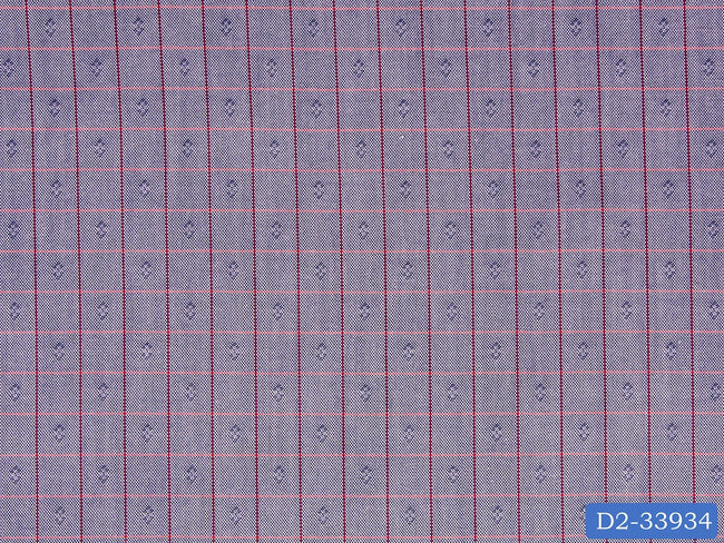 D2-33934 Red And Orange Check On Navy Shirting Fabric