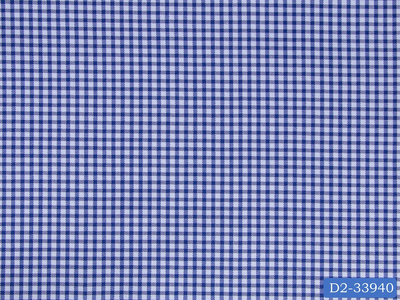 D2-33940 Navy Check On Light Blue Shirting Fabric