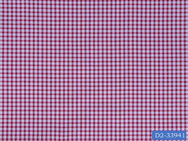 D2-33941 Red Check On Light Blue Shirting Fabric