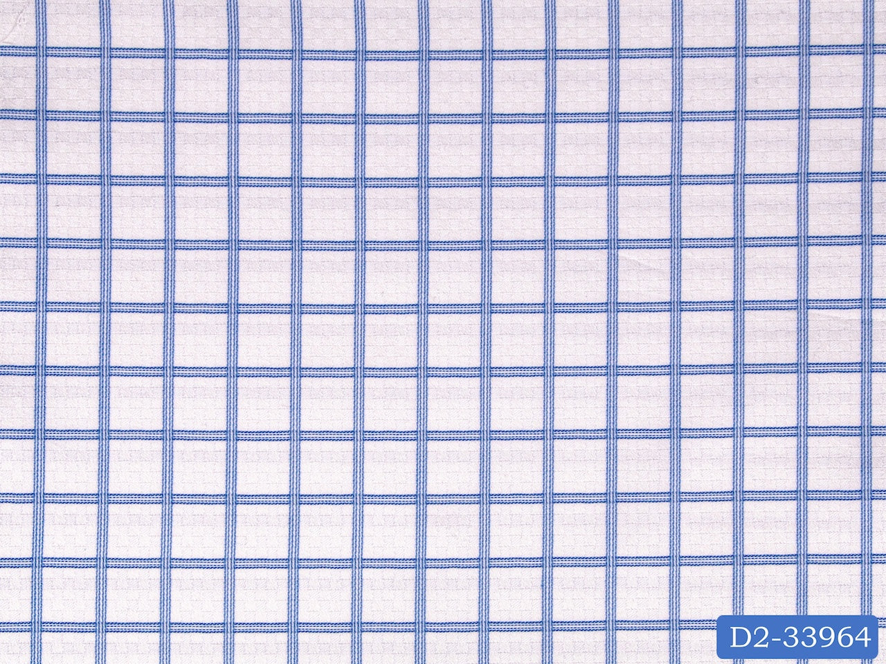 D2-33964 Blue Check On White Chessboard Shirting Fabric