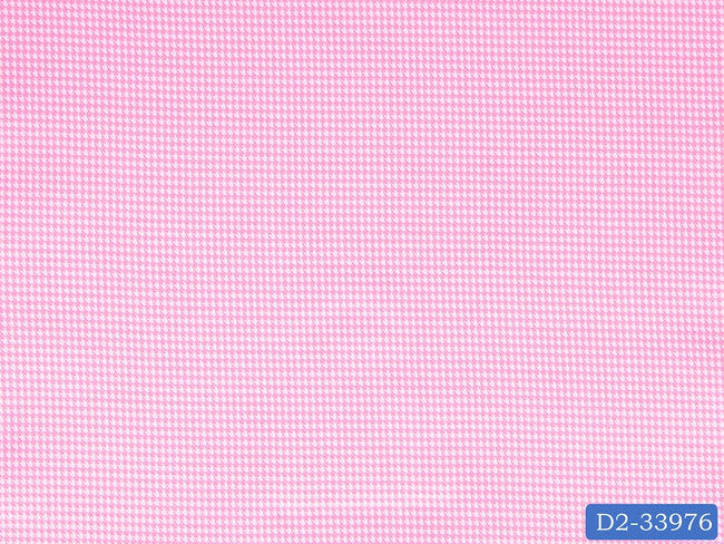 D2-33976 White And Pink Houndstooth Shirting Fabric