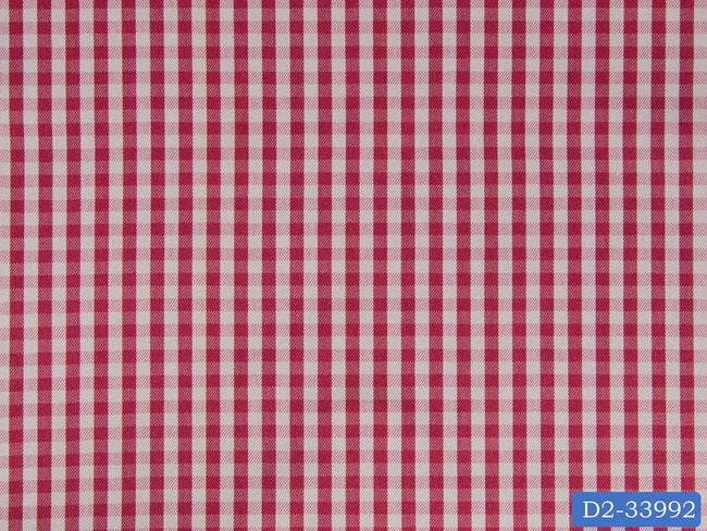 D2-33992 Red And Grey Check Shirting Fabric