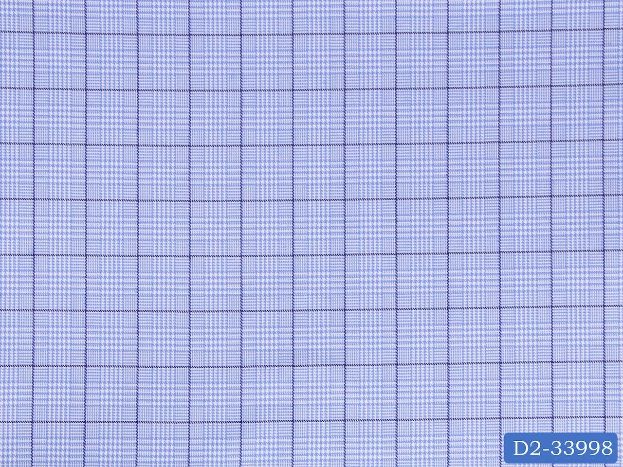 D2-33998 Light Blue And Dark Blue Check Shirting Fabric