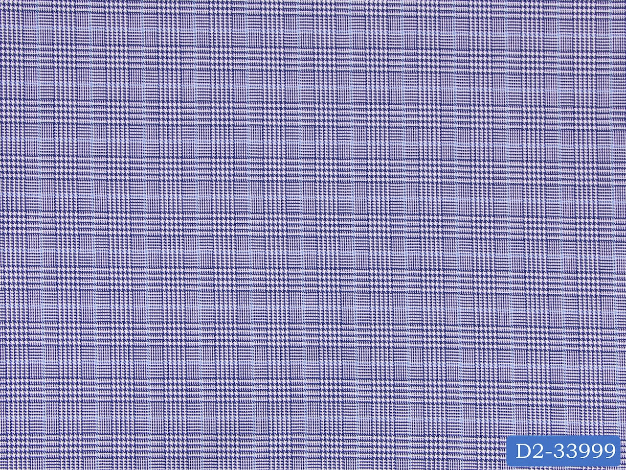 D2-33999 Navy Blue And Light Blue Check Shirting Fabric