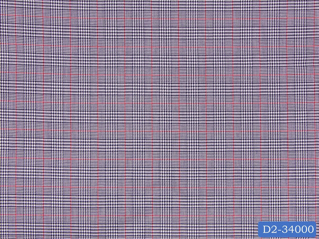 D2-34000 Dark Blue And Red Check Shirting Fabric