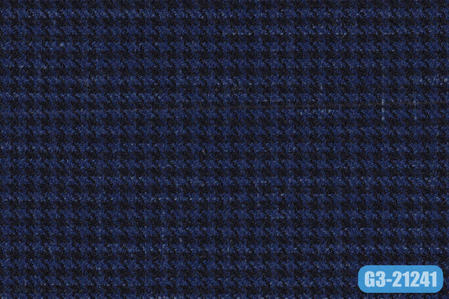 GS7822/G3-21241 Blue & Black Small Check Suit Fabric