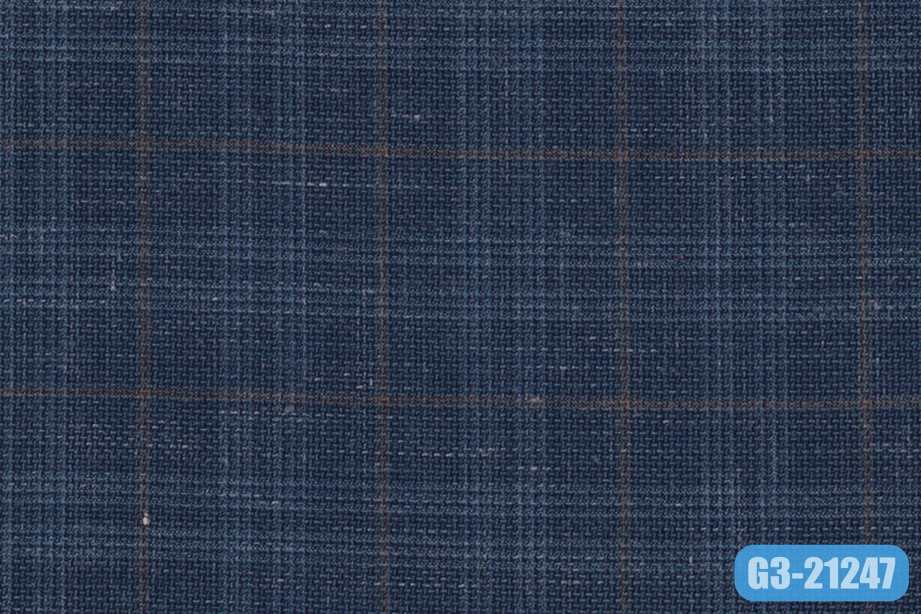 GS7828/G3-21247 Blue With Light Brown Check Suit Fabric