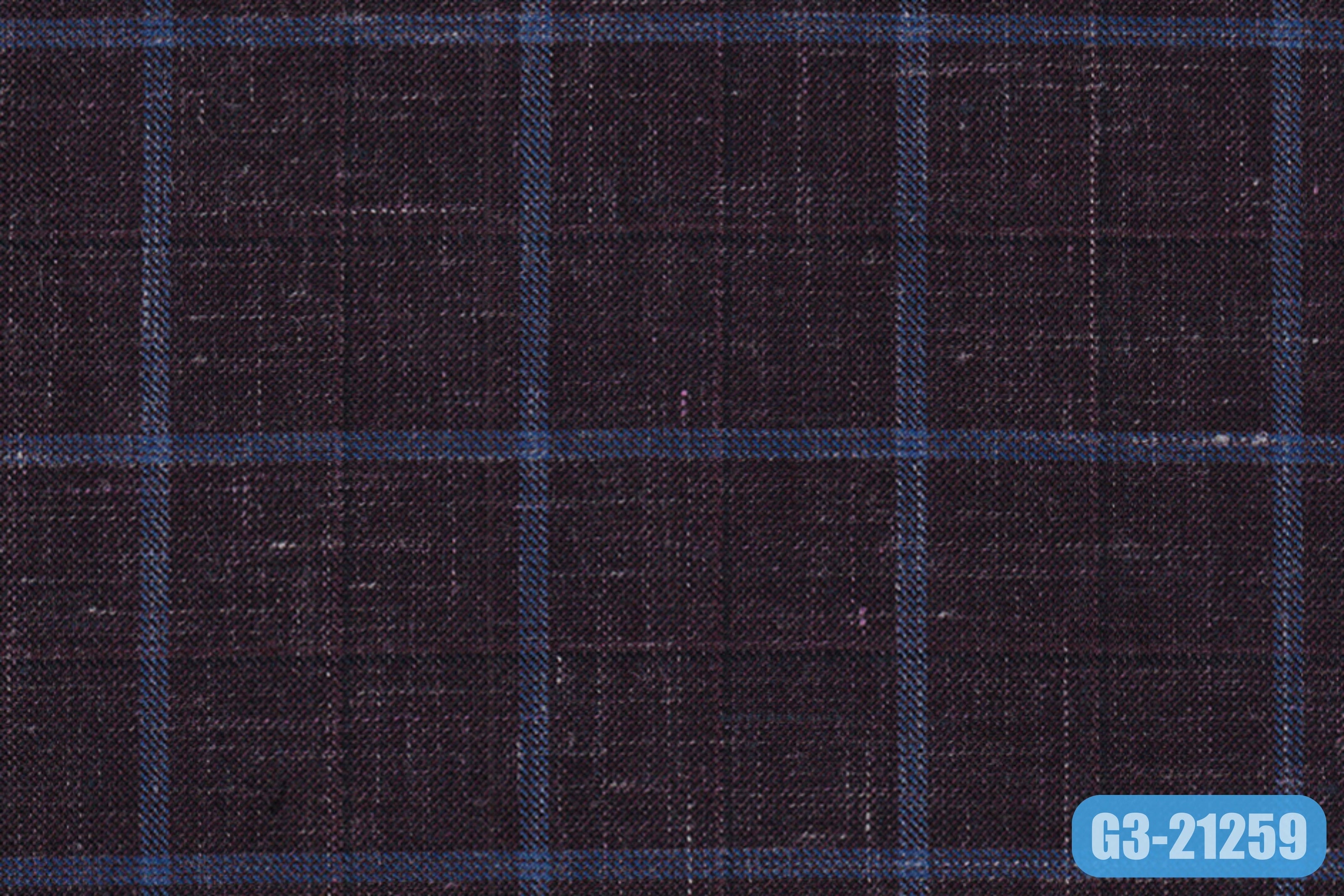 GS7840/G3-21259 Rosewood With Blue Check Suit Fabric