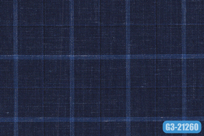 GS7841/G3-21260 Blue With Light Blue Check Suit Fabric