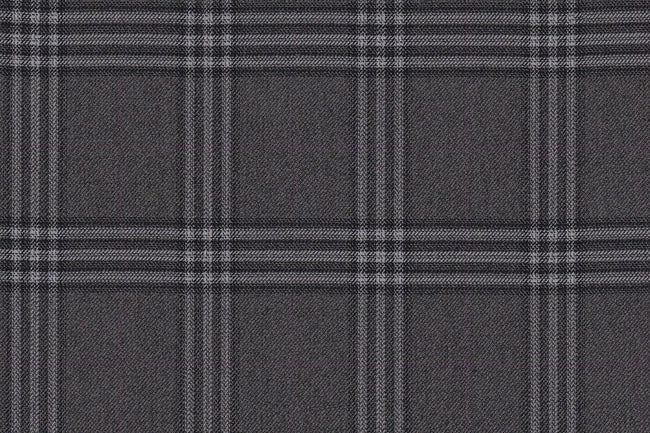 JT-2195005/G1-22970 Grey With Silver & Purple Windowpane Jacket Fabric