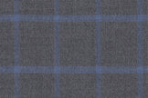 JT-2195006/G1-22971 Grey With Light Blue Windowpane Jacket Fabric