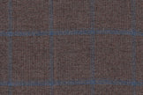 JT-2195007/G1-22972 Brown With Blue Windowpane Suit Fabric