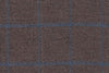 JT-2195007/G1-22972 Brown With Blue Windowpane Suit Fabric