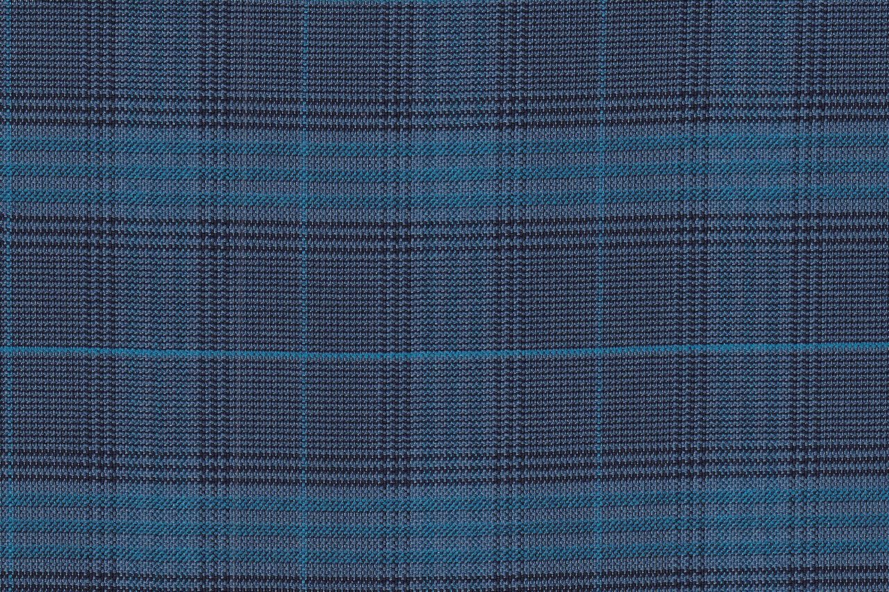 JT-2195012/G1-22977 Blue With Teal Blue Check Vest Fabric