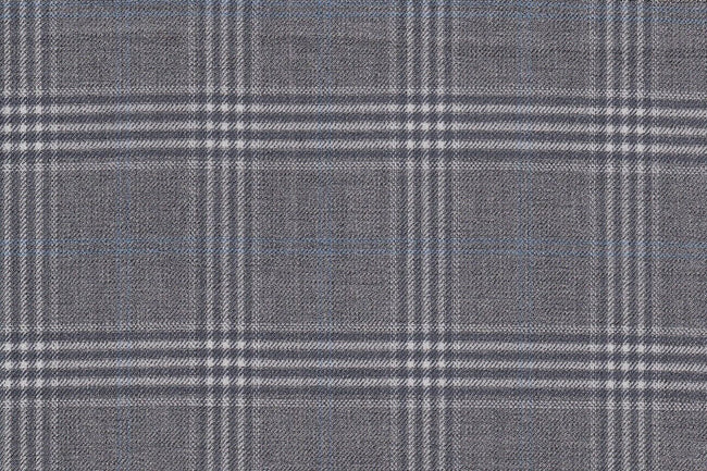 JT-2195014/G1-22979 Silver With Blue Check Vest Fabric