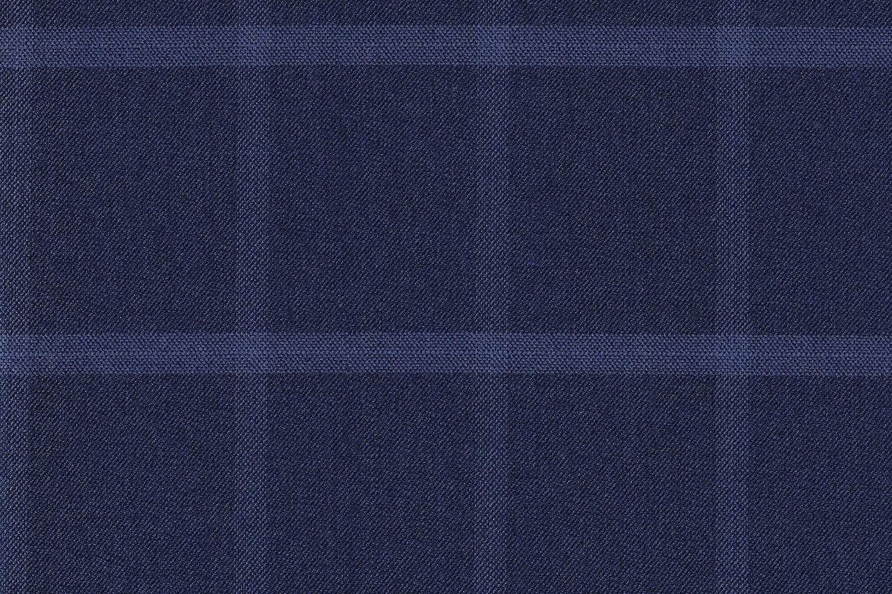 JT-2195017/G1-22982 Royal Blue With Light Blue Windowpane Jacket Fabric