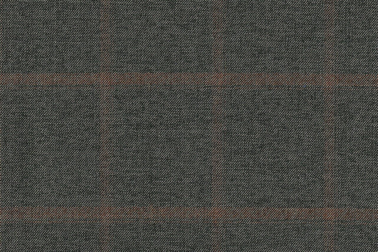 JT-2195018/G1-22983 Green With Brown Windowpane Jacket Fabric