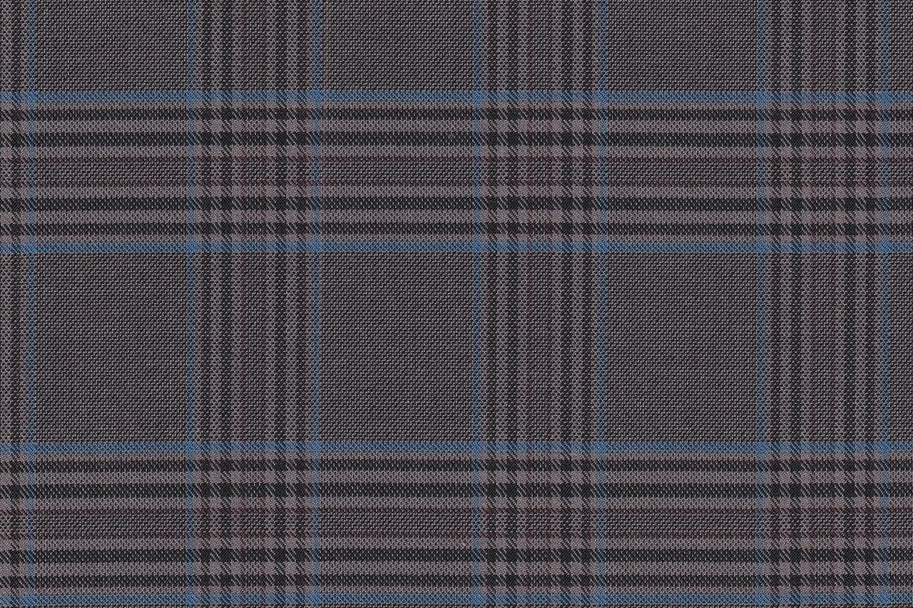 JT-2195028/G1-22993 Grey With Brown & Blue Check Suit Fabric